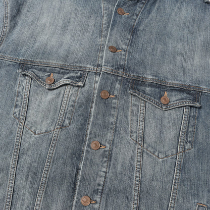 23SS スウェットパーカー 切替 スラブデニム トラッカージャケット (Hooded Sweat Denim Jacket)