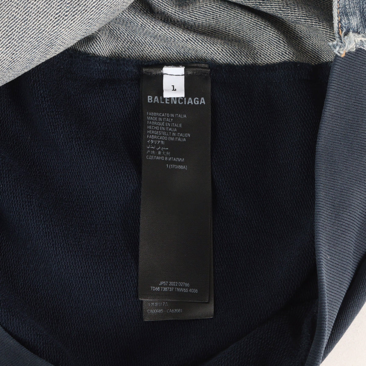 23SS スウェットパーカー 切替 スラブデニム トラッカージャケット (Hooded Sweat Denim Jacket)