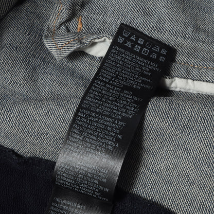 23SS スウェットパーカー 切替 スラブデニム トラッカージャケット (Hooded Sweat Denim Jacket)