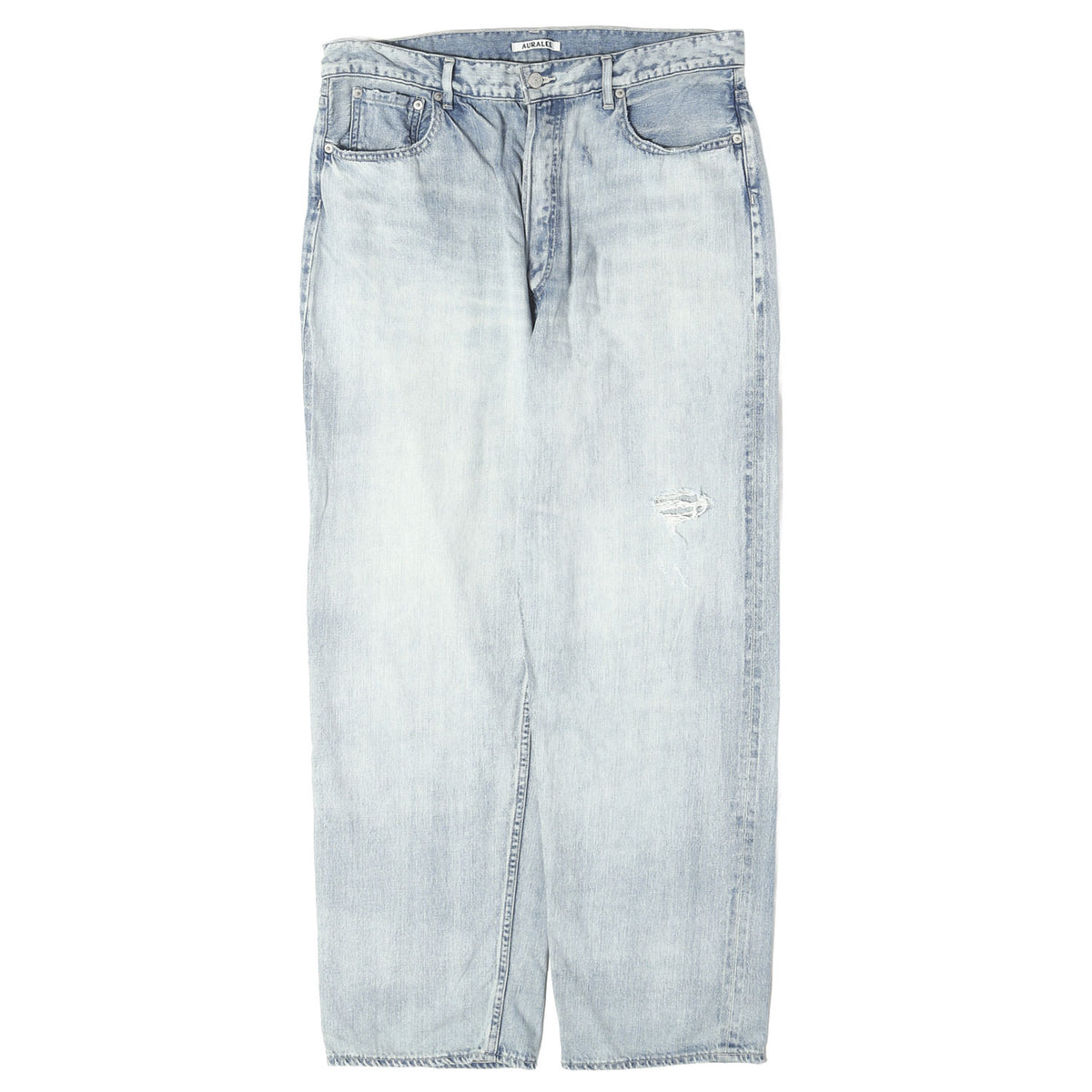 26SS ダメージ加工 ワイド セルビッジデニム パンツ (FADED SELVEDGE LIGHT DENIM WIDE PANTS)