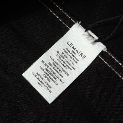 26SS レザーカラー ブラックデニム オーバーシャツ カバーオール (WORKWEAR OVERSHIRT WITH LEATHER COLLAR)