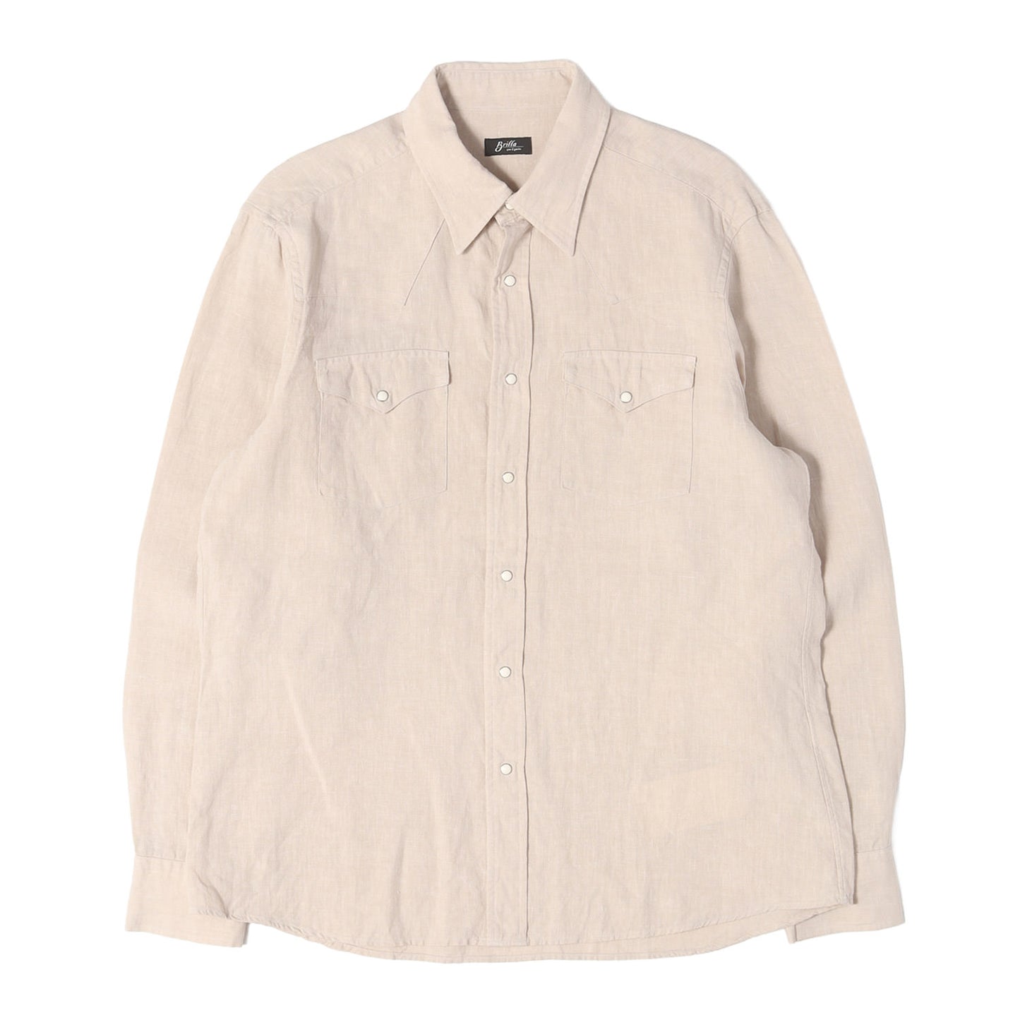 25SS リネン ベージュ ウエスタンシャツ