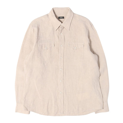 25SS リネン ベージュ ウエスタンシャツ
