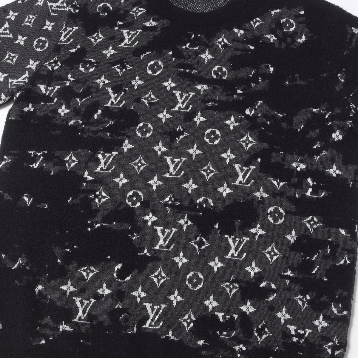 21SS ディストレスト モノグラム ニット セーター (Distressed Monogram Crewneck)