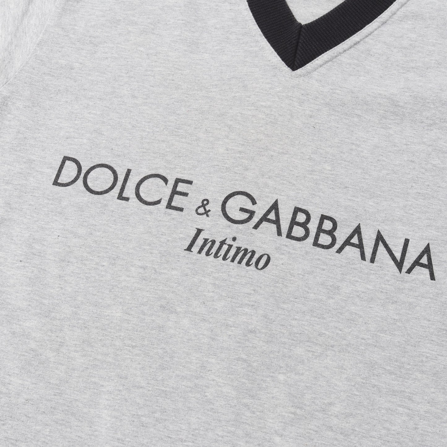 90s ロゴ リンガーVネック ストレッチ Tシャツ / Intimo