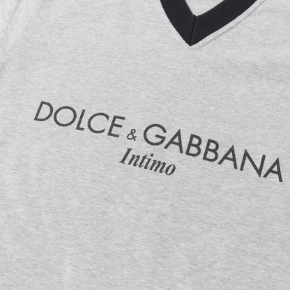 90s ロゴ リンガーVネック ストレッチ Tシャツ / Intimo