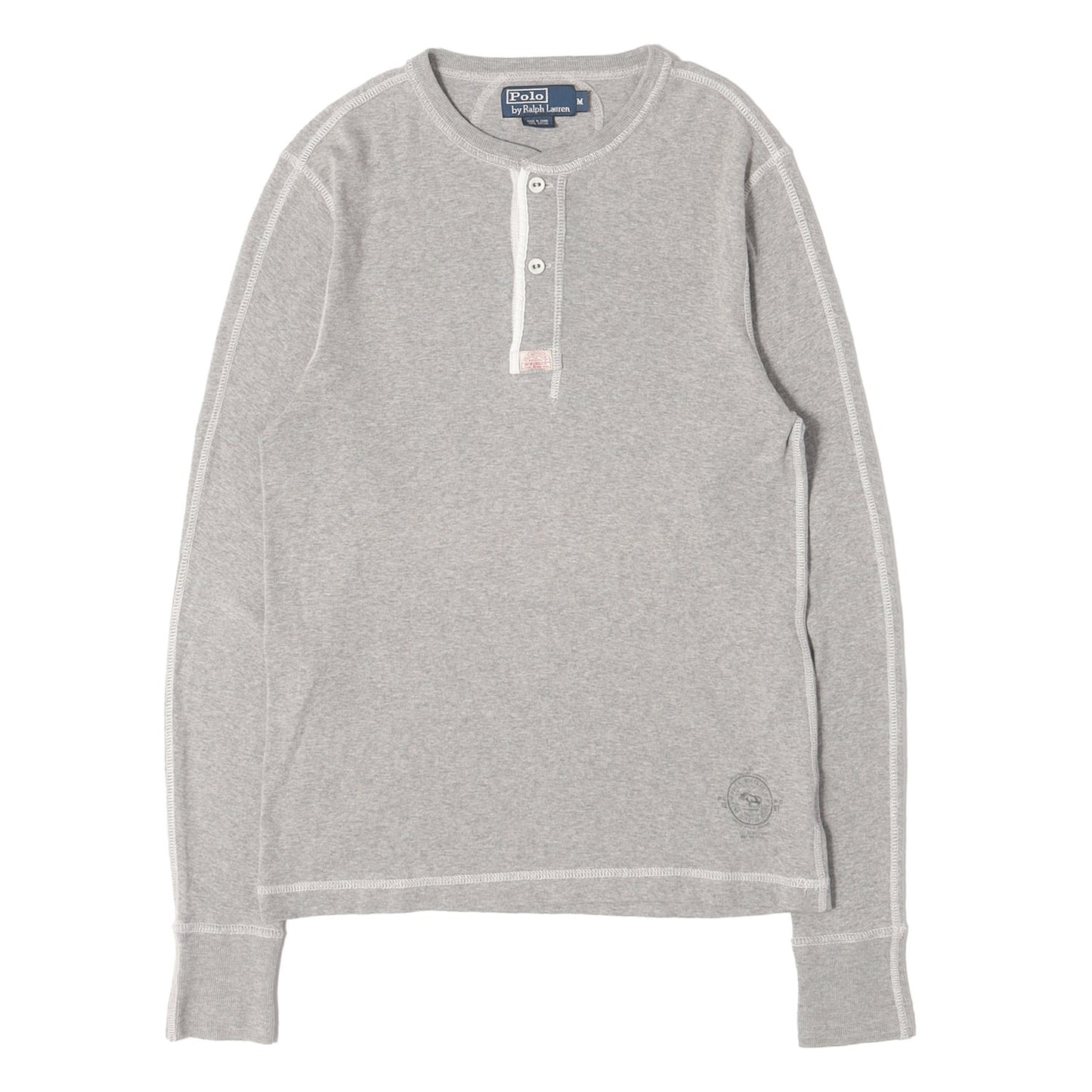 メランジ ヘンリーネック ロングスリーブ Tシャツ