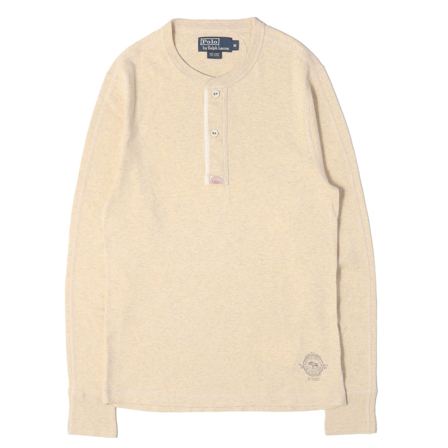 メランジ ヘンリーネック ロングスリーブ Tシャツ