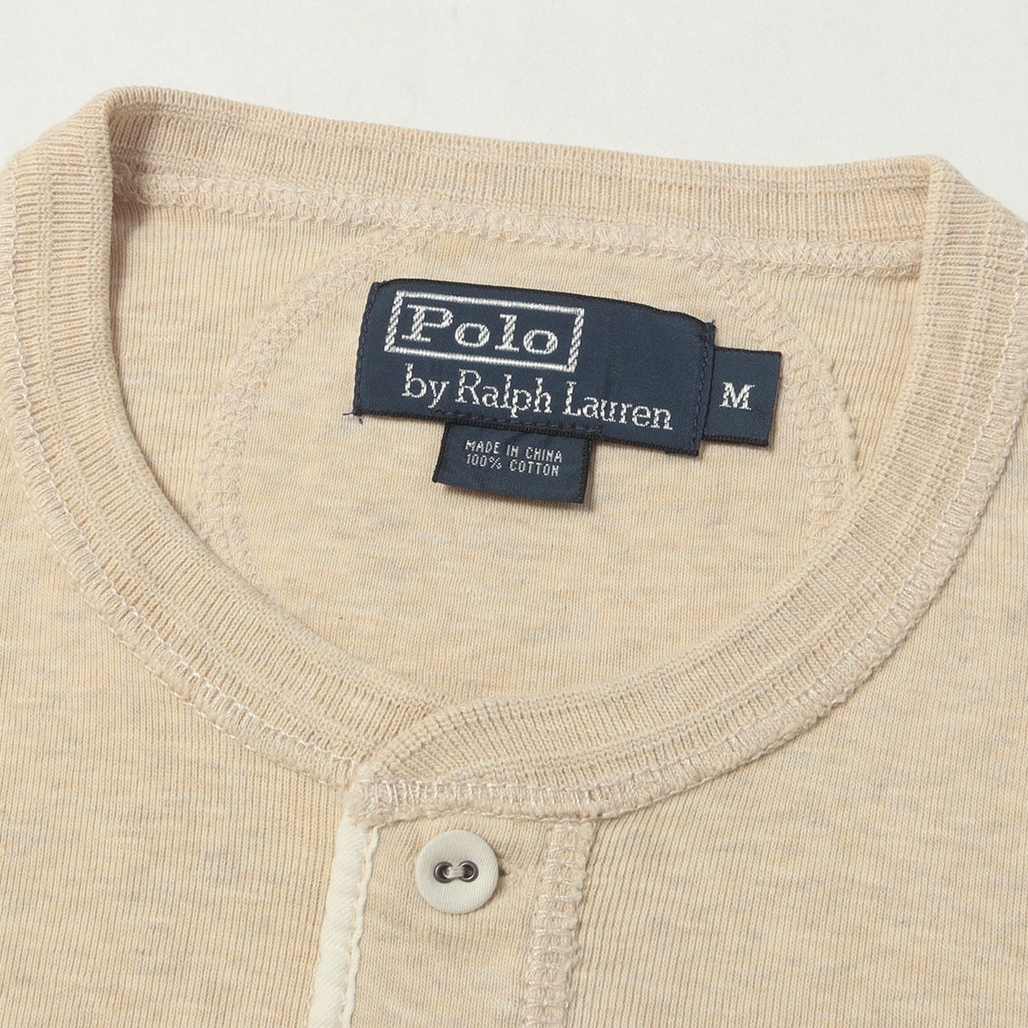 メランジ ヘンリーネック ロングスリーブ Tシャツ