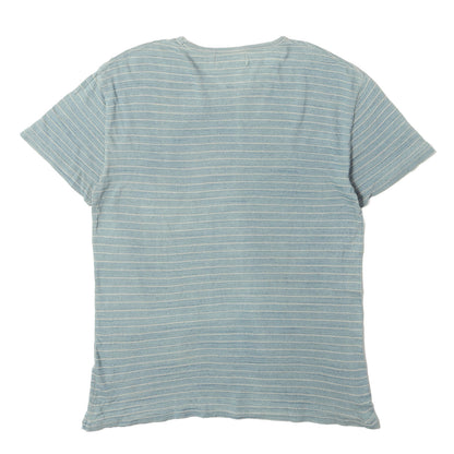 ヴィンテージ加工 ボーダージャガード スラブニット Tシャツ