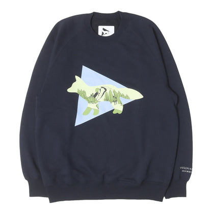 23SS × and wander グラフィック ラグラン スウェット トレーナー (DRY COTTON SWEATSHIRT)