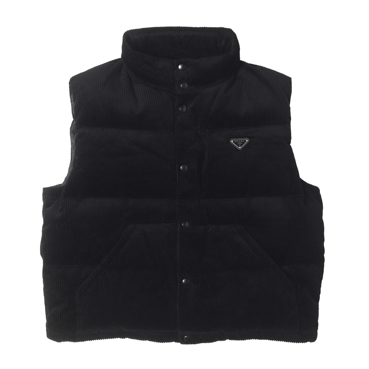 24AW トライアングルロゴ ハイネック コーデュロイ ダウンベスト (Corduroy down vest)