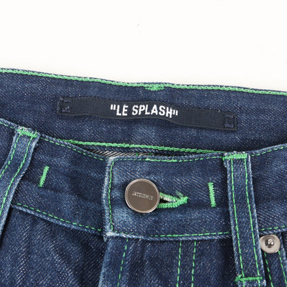 22SS LE SPLASH グリーンステッチ デニムパンツ