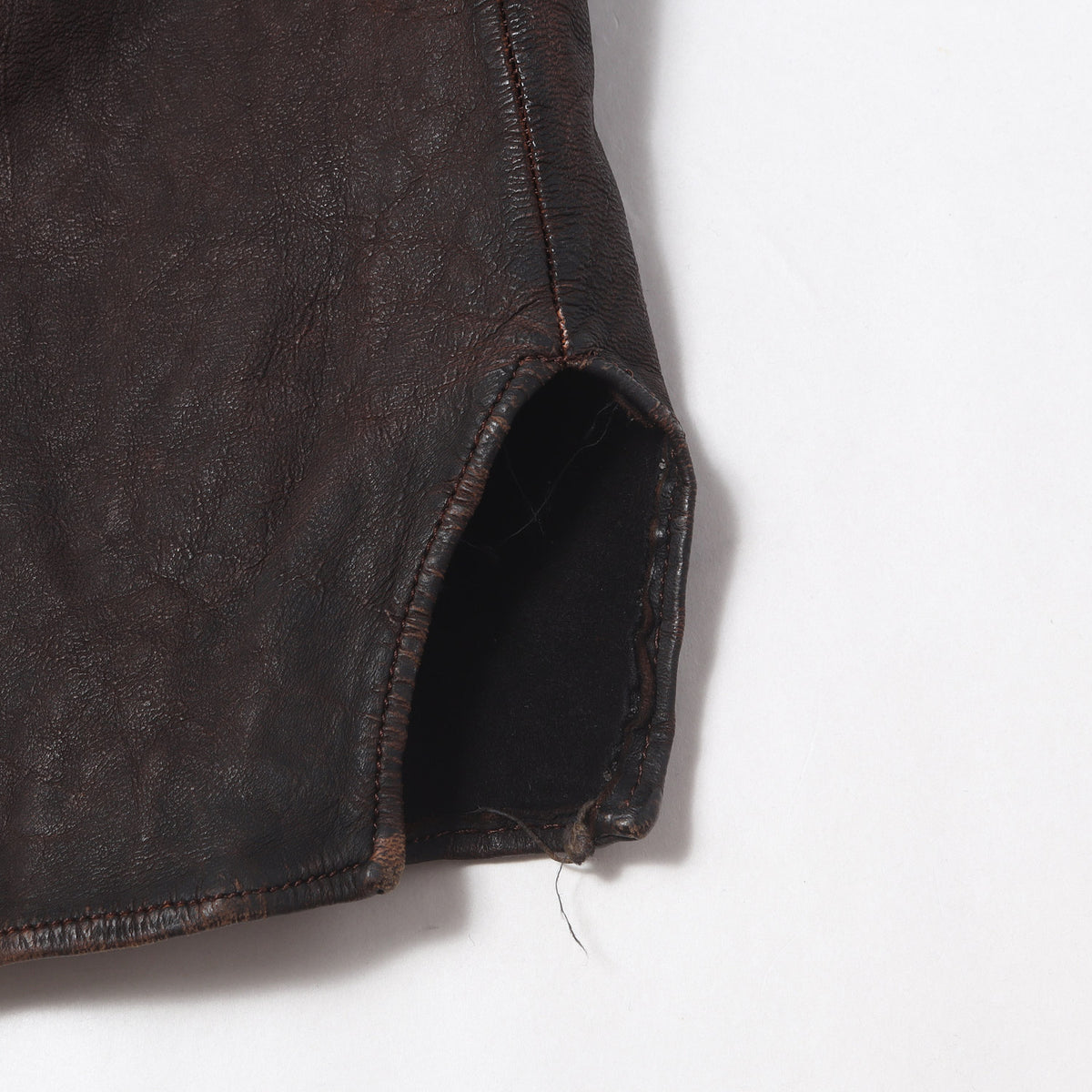 ヴィンテージ加工 フックボタン レザー シャツ / SAMPLE