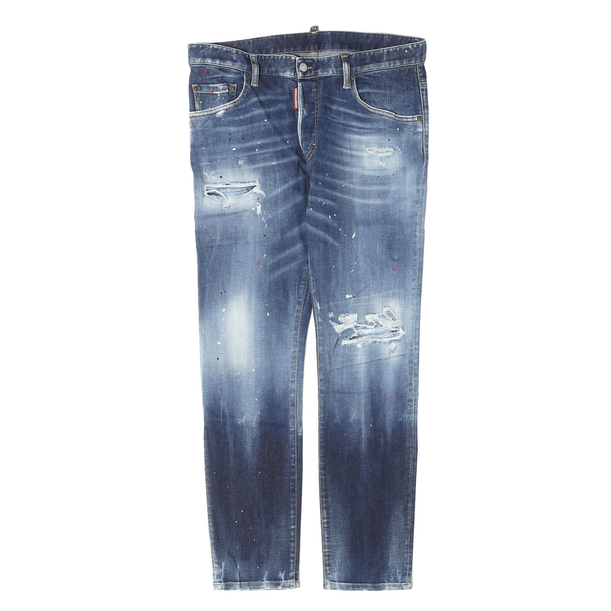 23SS クラッシュリペア ブリーチペイント加工 ストレッチ デニム スキニーパンツ (Super Twinky Jean)