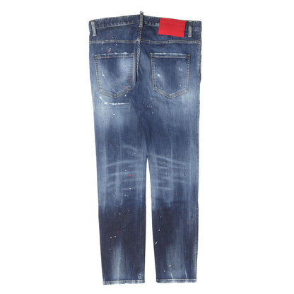 23SS クラッシュリペア ブリーチペイント加工 ストレッチ デニム スキニーパンツ (Super Twinky Jean)