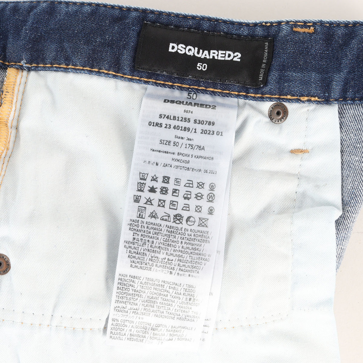 23SS クラッシュリペア ブリーチペイント加工 ストレッチ デニム スキニーパンツ (Super Twinky Jean)