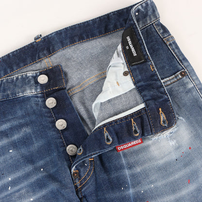 23SS クラッシュリペア ブリーチペイント加工 ストレッチ デニム スキニーパンツ (Super Twinky Jean)