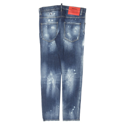 21AW クラッシュリペア ブリーチ加工 ストレッチ デニム スキニーパンツ (Skater Jean)