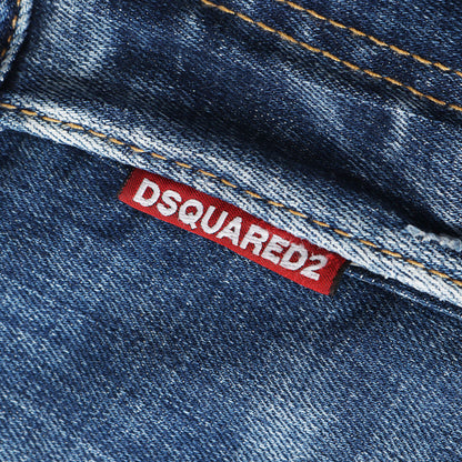 21AW クラッシュリペア ブリーチ加工 ストレッチ デニム スキニーパンツ (Skater Jean)