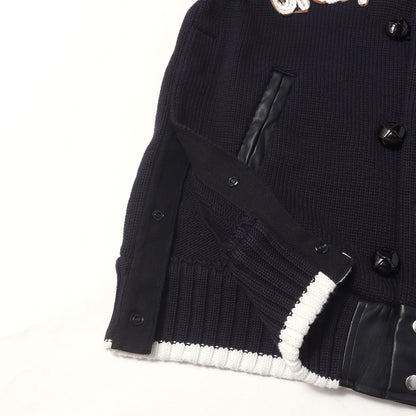 23SS × ERIC HAZE ロゴ刺繍 コットンニット スタジャン (Code Embroidery Knit Blouson)