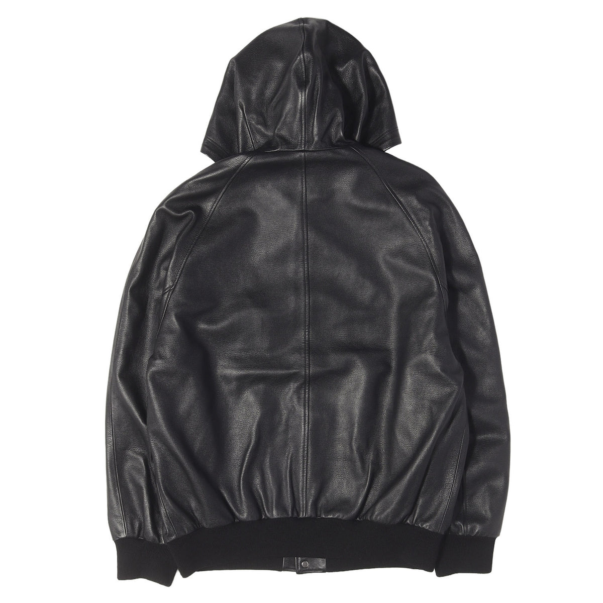 24AW エンボスロゴ ラムレザー ボンバージャケット (HOODED JACKET IN GRAINED LAMBSKIN)