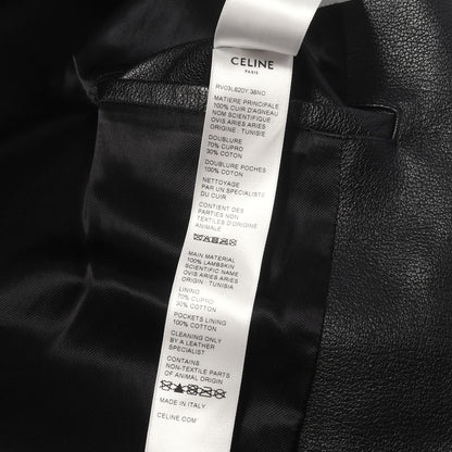 24AW エンボスロゴ ラムレザー ボンバージャケット (HOODED JACKET IN GRAINED LAMBSKIN)