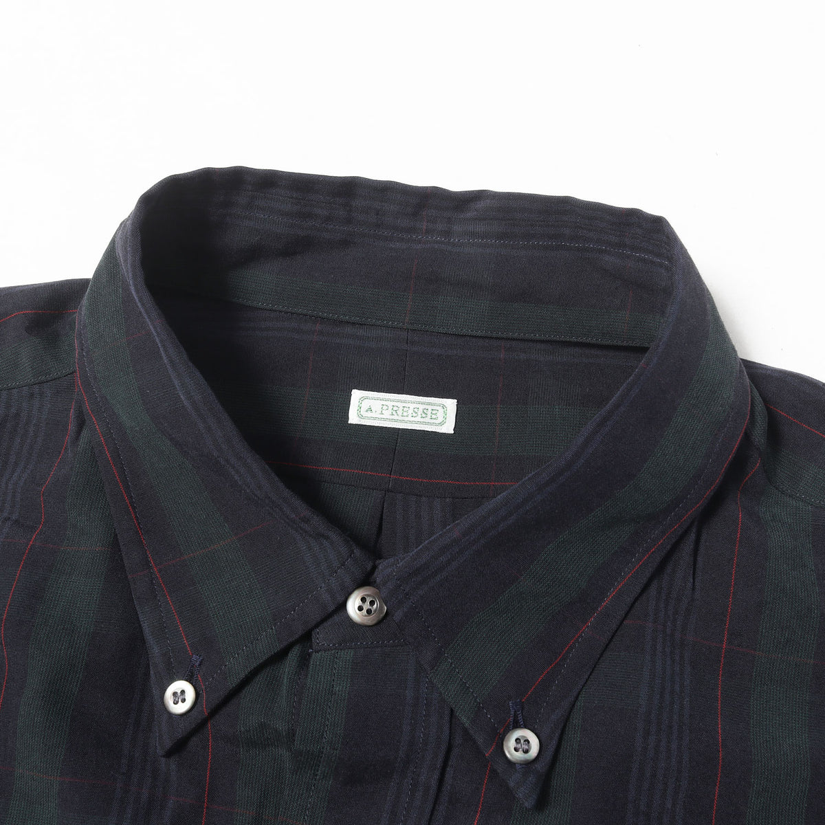 24AW チェック シルクレーヨン ボタンダウン ドレスシャツ (Silk Rayon B.D Shirt)