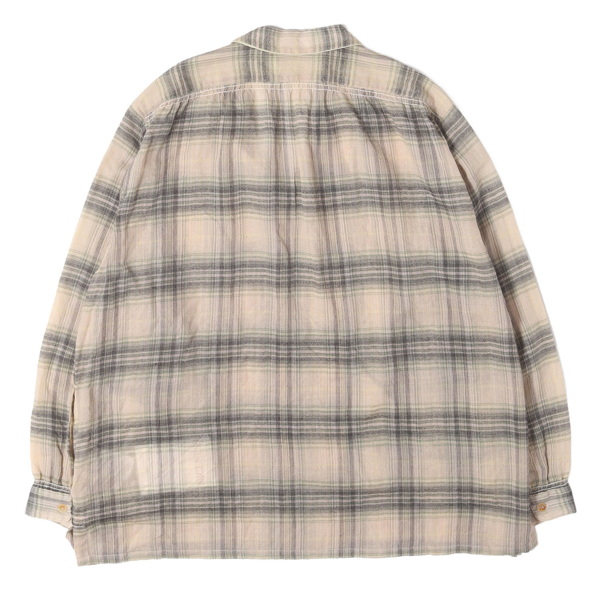 26SS オンブレチェック オープンカラー シャツ (THOM)