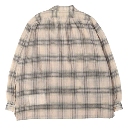 26SS オンブレチェック オープンカラー シャツ (THOM)