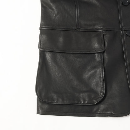 26SS テクスチャード ラムレザー ブルゾン (TEXTURED LAMB LEATHER BLOUSON)