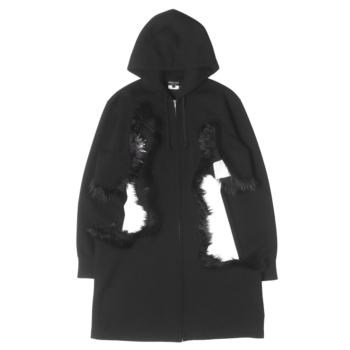 23AW フェイクファー ホール ストレッチピケ ジップパーカー