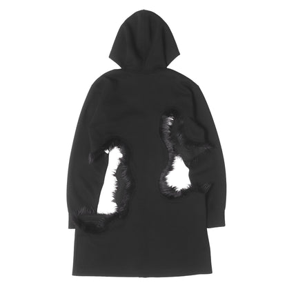 23AW フェイクファー ホール ストレッチピケ ジップパーカー