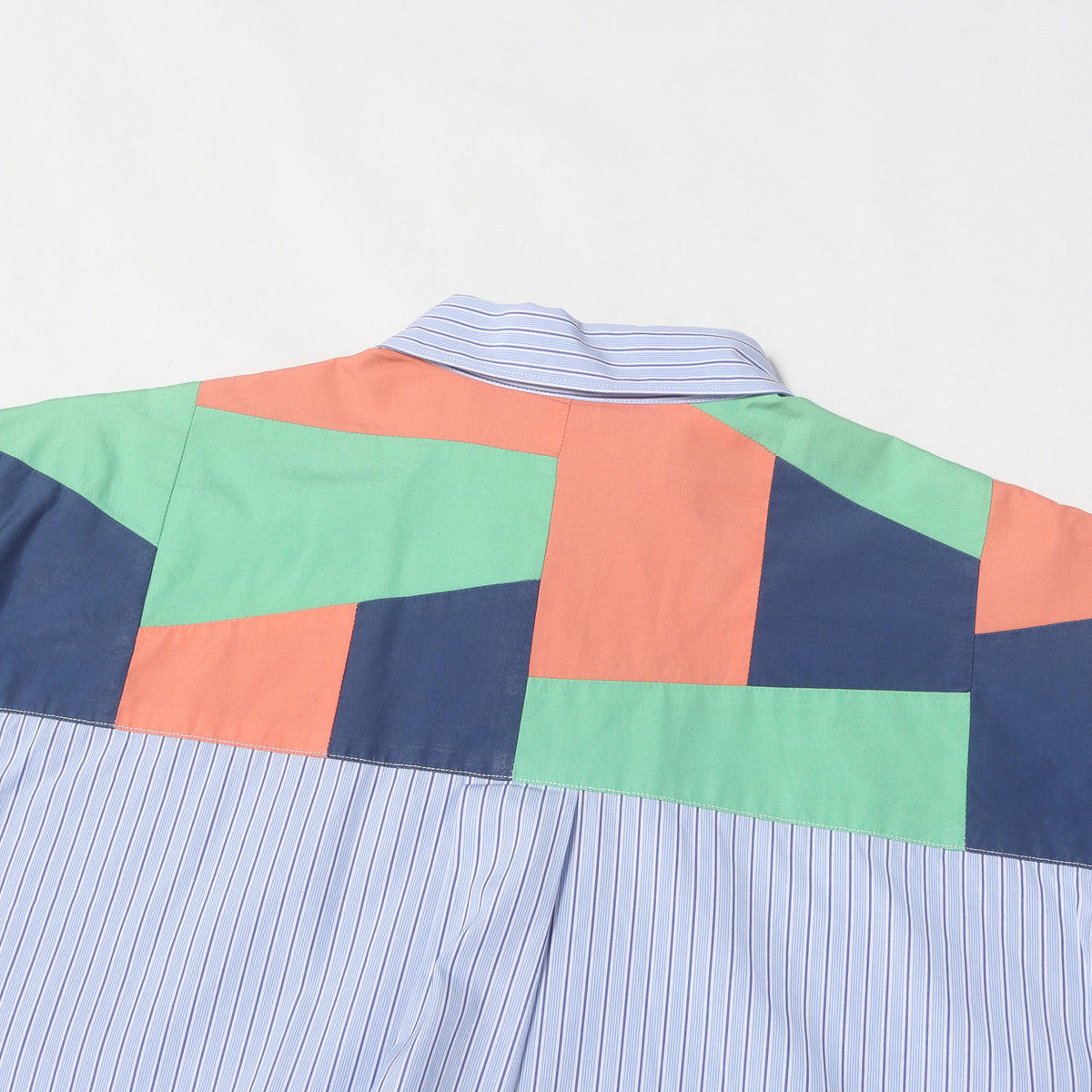 21SS パッチワークヨーク ストライプ ワイドクラシック ドレスシャツ