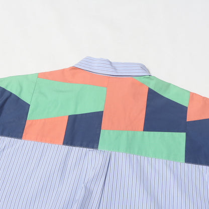 21SS パッチワークヨーク ストライプ ワイドクラシック ドレスシャツ
