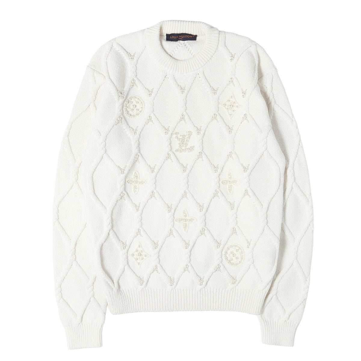 25SS エンベリッシュド ケーブルニット セーター