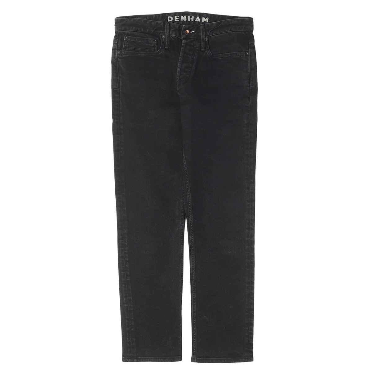 ヴィンテージ加工 スリム テーパード ブラックデニム パンツ (RAZOR SLIM FIT)