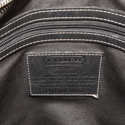 シグネチャー PVCキャンバス ショルダーバッグ (Mini Signature Heritage Stripe Map Bag)