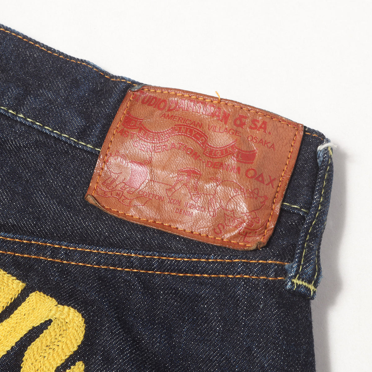 チェーン刺繍 チャンピオン セルビッジ デニム パンツ