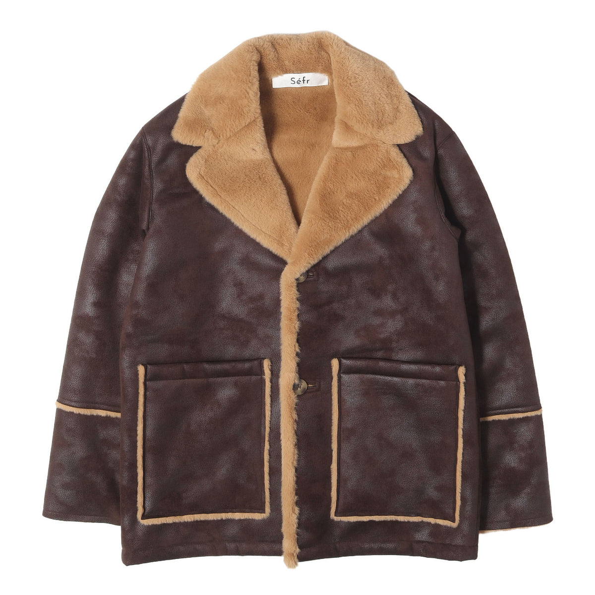 23AW SHERIDAN ワイドラペル フェイクムートン ジャケット