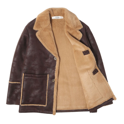 23AW SHERIDAN ワイドラペル フェイクムートン ジャケット