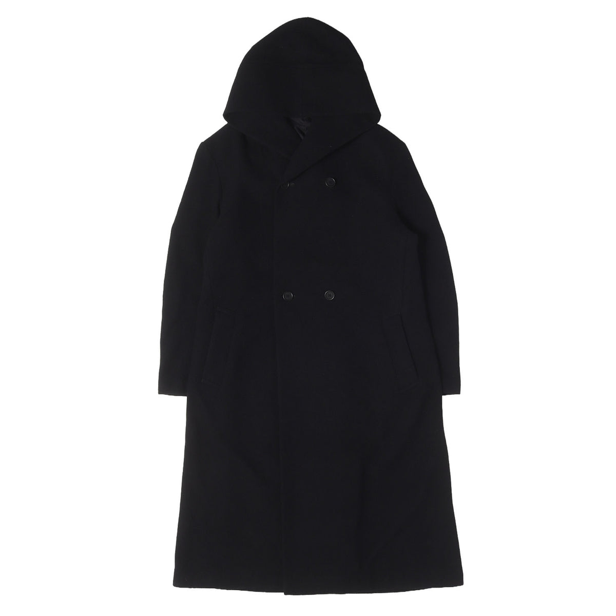21AW エアリーモッサ ダブルブレスト フーデット コート / POUR HOMME