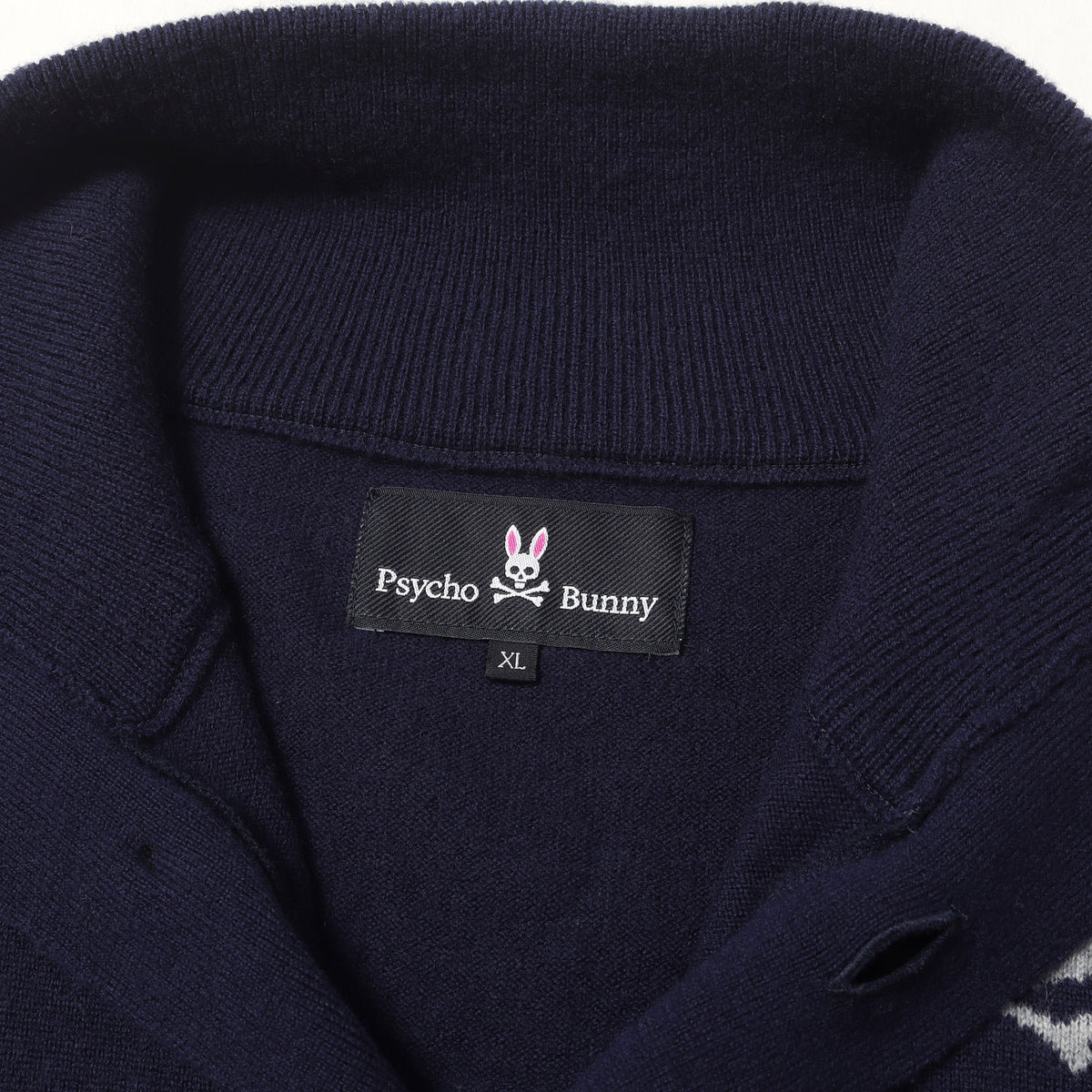 24AW バニーロゴパターン スタンドカラー ニット カーディガン / MADE IN JAPAN
