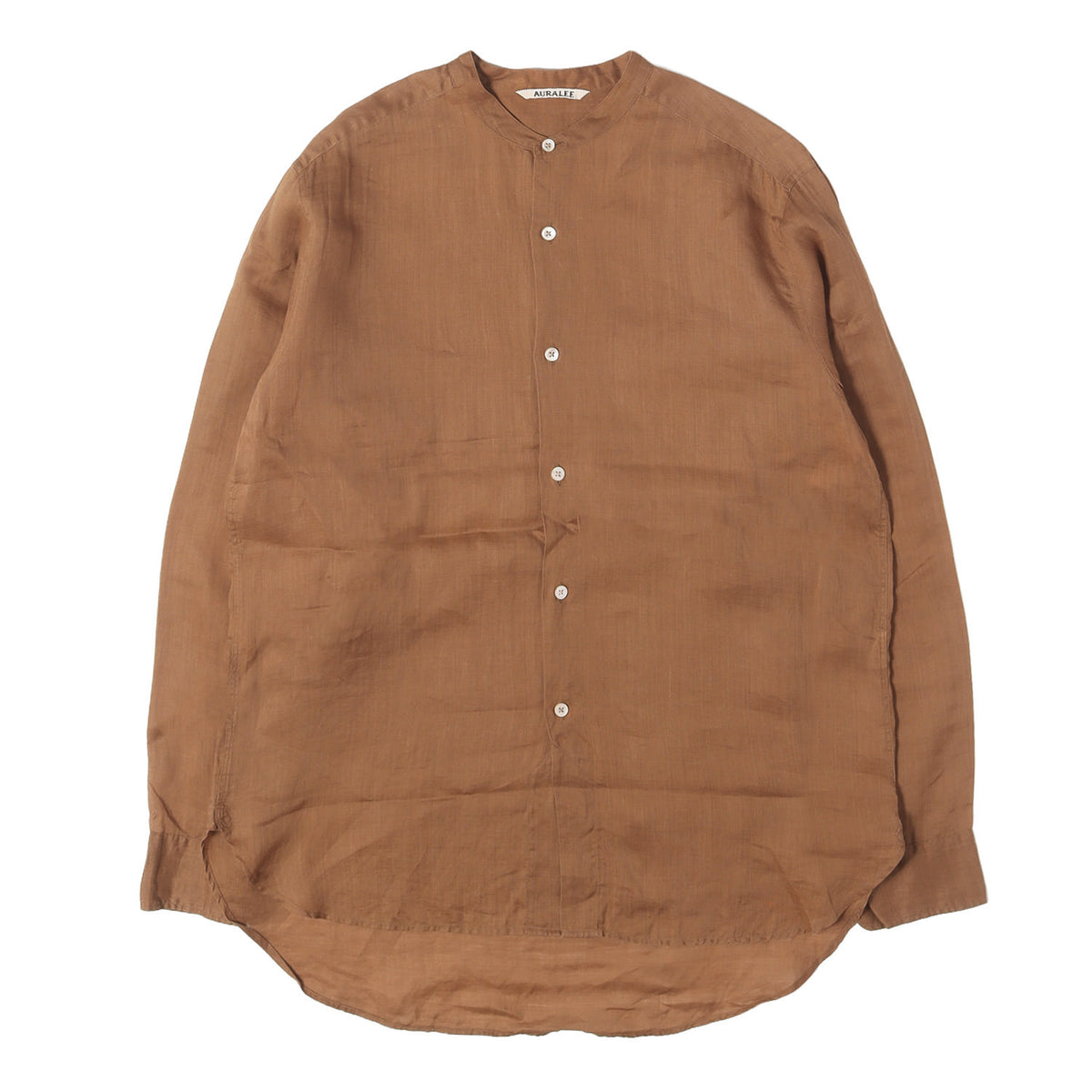 ハイカウントラミー バンドカラー シャツ (High Count Ramie Band Collar Shirt)