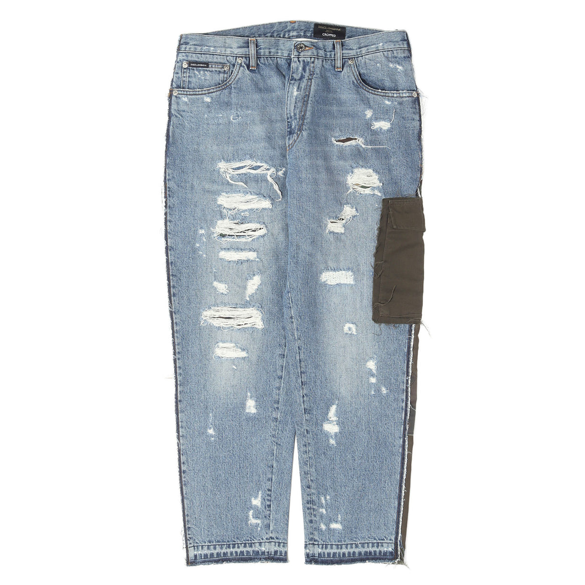 ダメージリペア加工 ドッキング カーゴ デニムパンツ (DOCKING DENIM PANT) / CROPPED