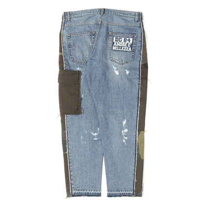 ダメージリペア加工 ドッキング カーゴ デニムパンツ (DOCKING DENIM PANT) / CROPPED