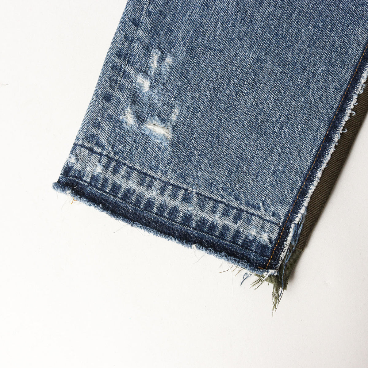 ダメージリペア加工 ドッキング カーゴ デニムパンツ (DOCKING DENIM PANT) / CROPPED
