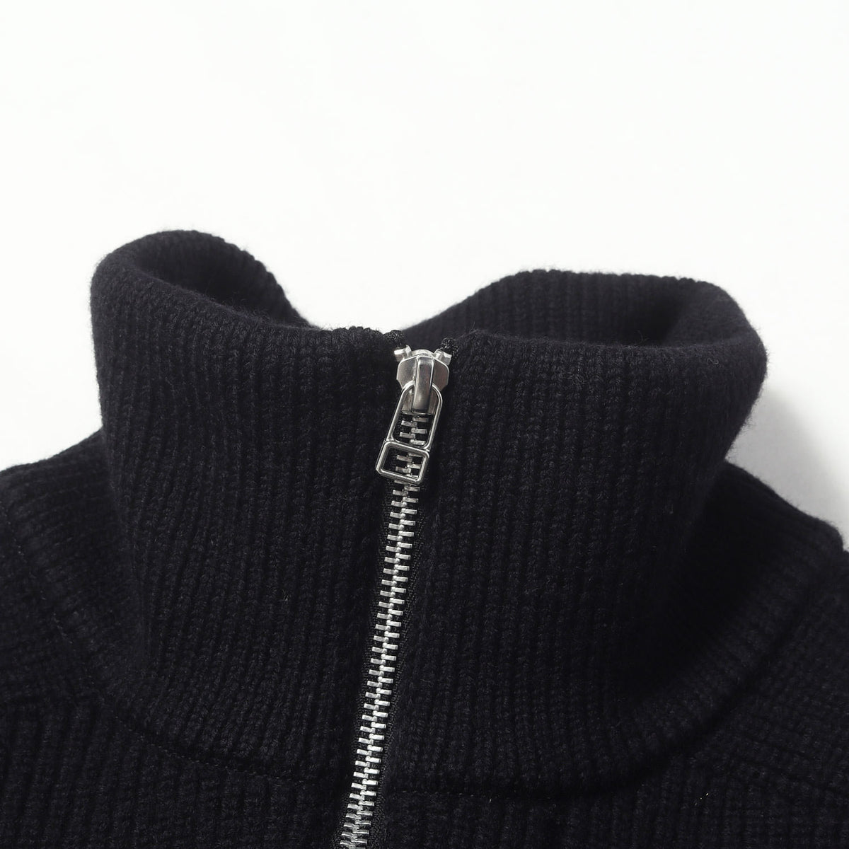 24AW ダブルジップ 編地切替 ドライバーズ ニット カーディガン