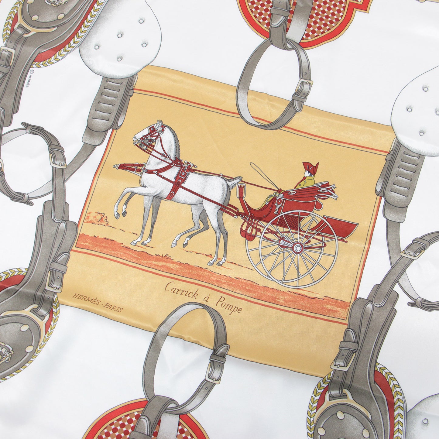 カレ70 スカーフ Carrick a Pompe シルク