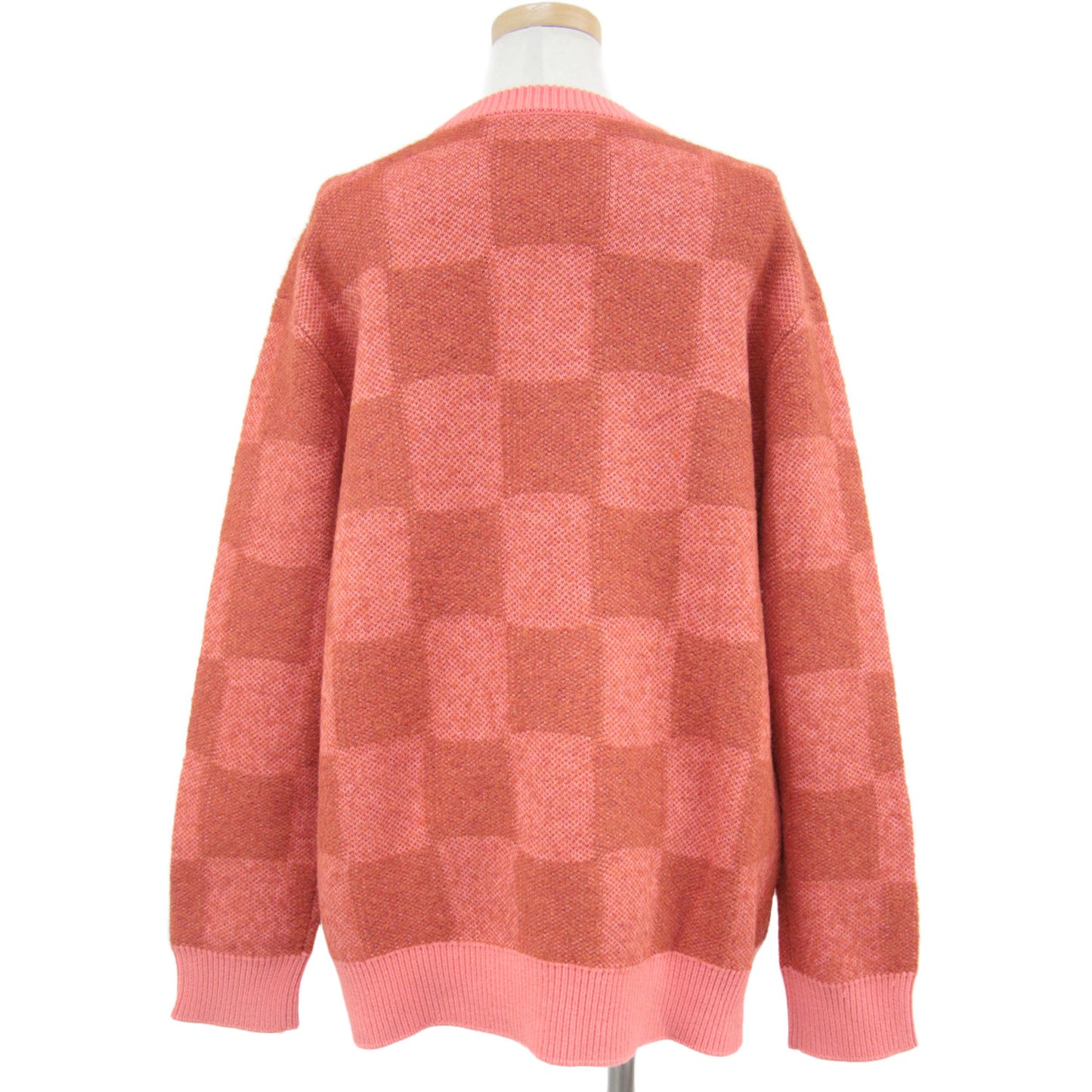 ニット セーター プルオーバー クルーネック 長袖 オーバーサイズ ブロック チェック 市松柄 スマイル ロゴ PS Paul Smith Happy コットン 綿 アクリル ナイロン レーヨン ウール ポリウレタン 22秋冬 230306